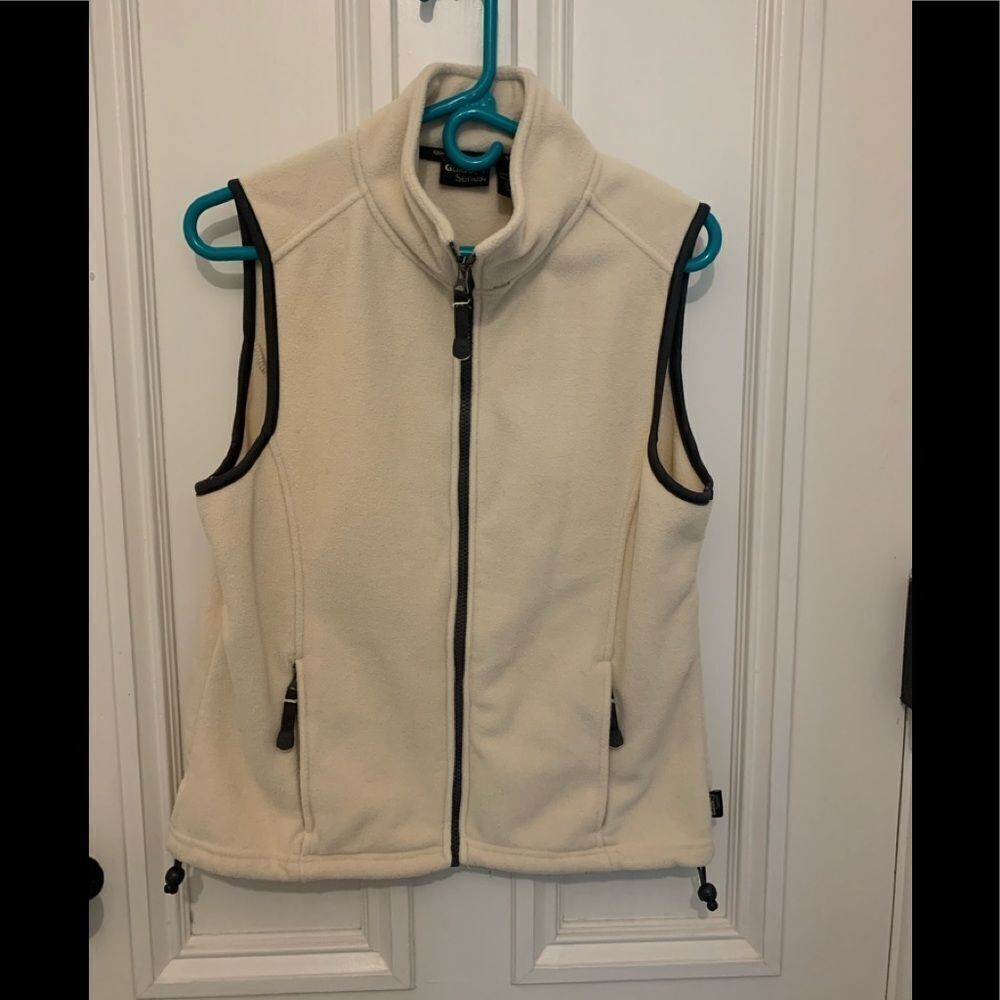 Guide Series Cream and Gray fleece vest medium